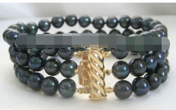 shitou 00591 AAA 8" 3row 7-8mm BLACK perfect round freshwater pearl bracelet-14k/20
shitou 00591 AAA 8" 3row 7-8mm BLACK perfect round freshwater pearl bracelet-14k/20