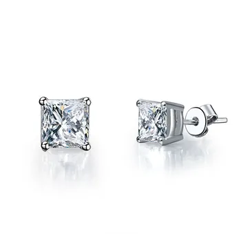 1CT/Piece Princess Cut 925 Sterling Silver White Gold Finish Fine Diamond Stud Earrings Wedding Jewelry Earrings for Women 
1CT/Piece Princess Cut 925 Sterling Silver White Gold Finish Fine Diamond Stud Earrings Wedding Jewelry Earrings for Women