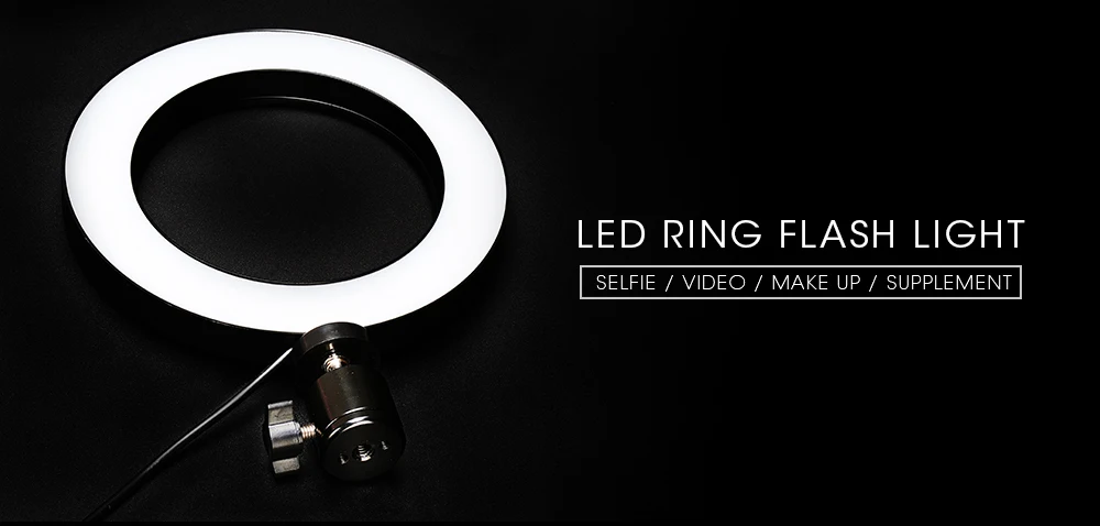 Photography LED Selfie Ring Light 16/26cm three-speed Stepless Lighting Dimmable With Cradle Head For Makeup Video Live Studio Photography LED Selfie Ring Light 16/26cm three-speed Stepless Lighting Dimmable With Cradle Head For Makeup Video Live Studio