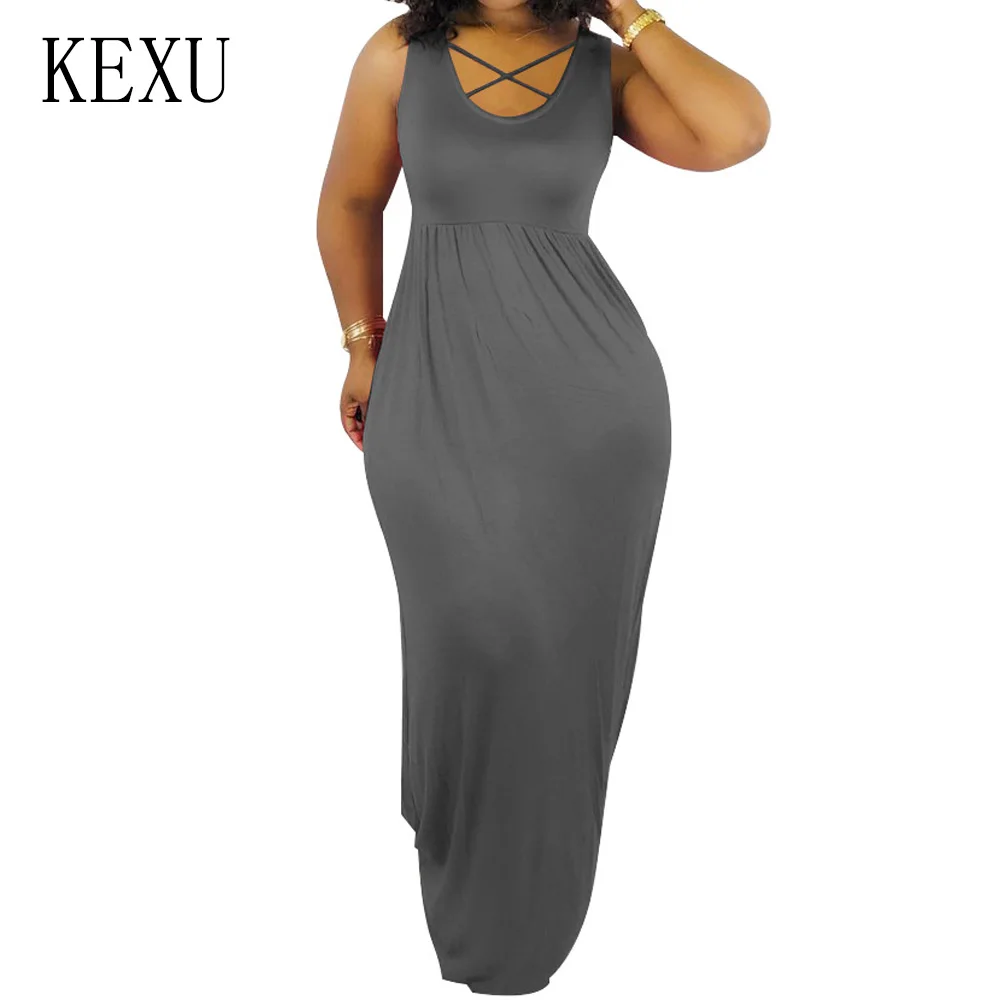 KEXU Summer Sexy Vest with Cross Collar Long Dress Women Elegant Sleeveless Hollow Out Casual Loose Femme Vestidos De Festa XXL
KEXU Summer Sexy Vest with Cross Collar Long Dress Women Elegant Sleeveless Hollow Out Casual Loose Femme Vestidos De Festa XXL