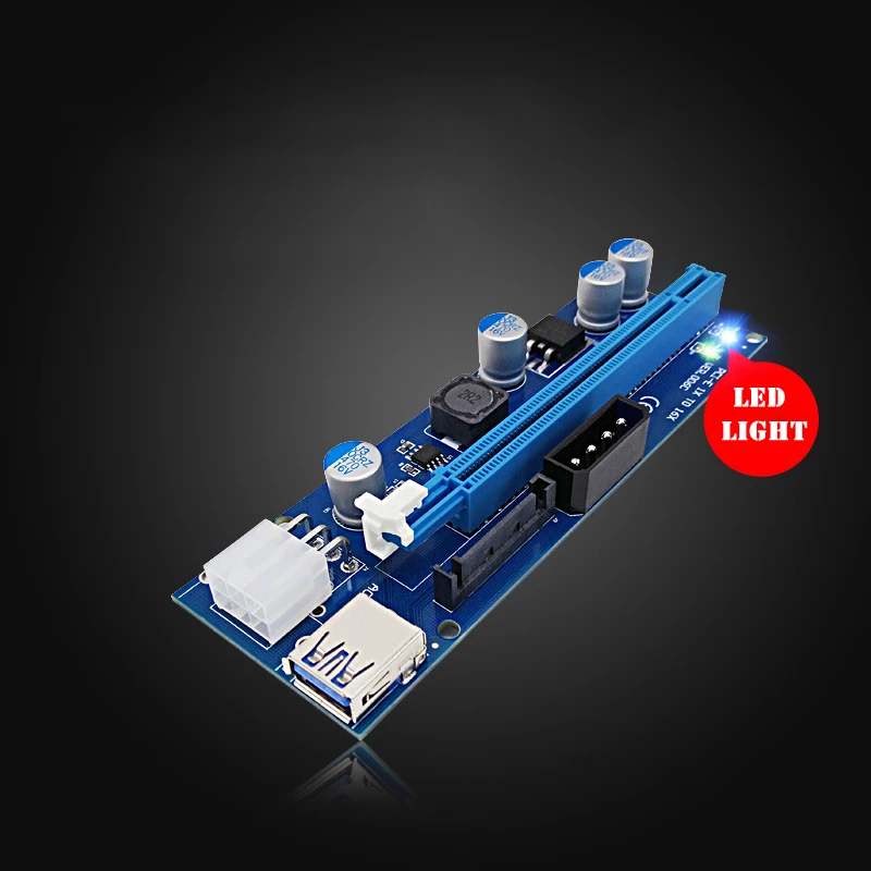 PCI-E Extension Card ETH Mining BTC Graphics Adapter 6PIN USB Miner Rig Extension Cable Power Supply With LED Light 10PCS C
PCI-E Extension Card ETH Mining BTC Graphics Adapter 6PIN USB Miner Rig Extension Cable Power Supply With LED Light 10PCS C