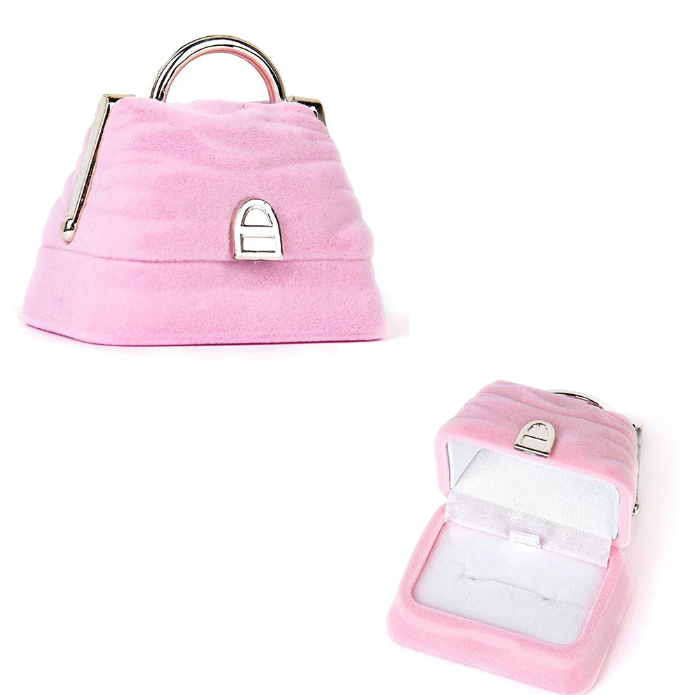 Fashion New Unique Creative Exquisite Velvet Handbag Ring Jewelry Display Storage Box Wedding Engagement Gift Case Holder
Fashion New Unique Creative Exquisite Velvet Handbag Ring Jewelry Display Storage Box Wedding Engagement Gift Case Holder