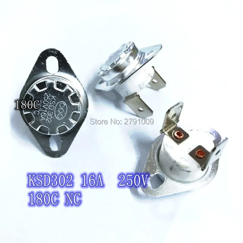 10 KSD302 / KSD301 180C Normally Closed Manual Reset Temperature Switch Ceramics 16A 250V 180 Degrees NC Automatic Disconnection
10 KSD302 / KSD301 180C Normally Closed Manual Reset Temperature Switch Ceramics 16A 250V 180 Degrees NC Automatic Disconnection