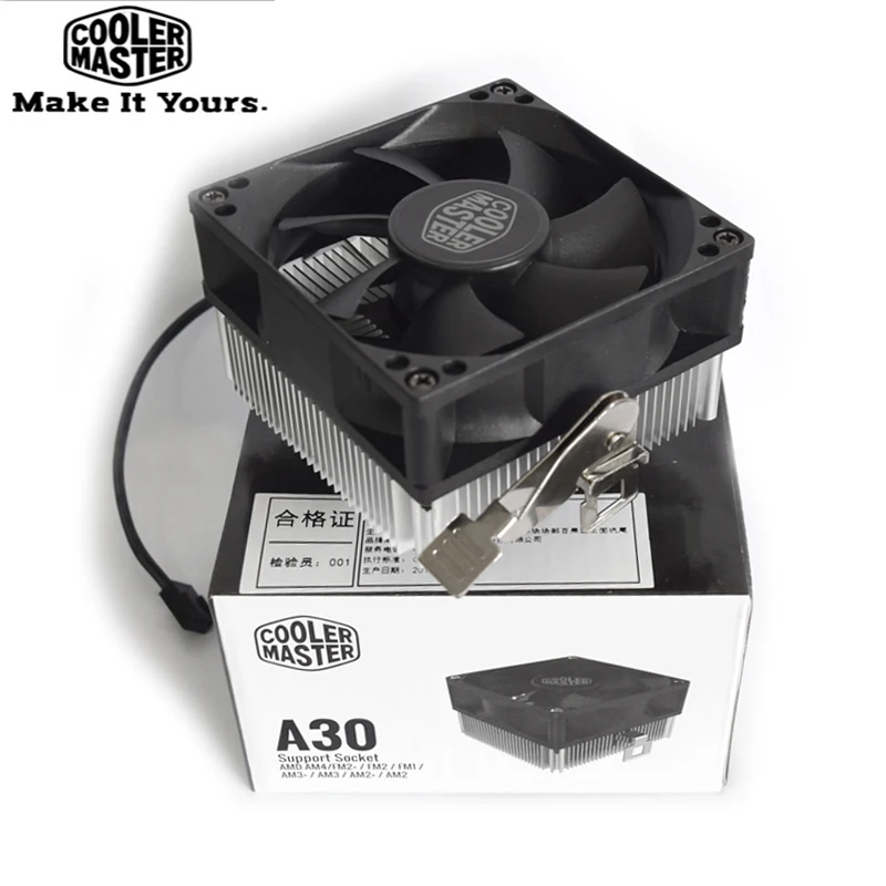 Cooler Master A30 Мини кулер для процессора 8 см тихий вентилятор AMD AM4 AM3 + AM2 FM2 FM1 LGA 1200 80 мм