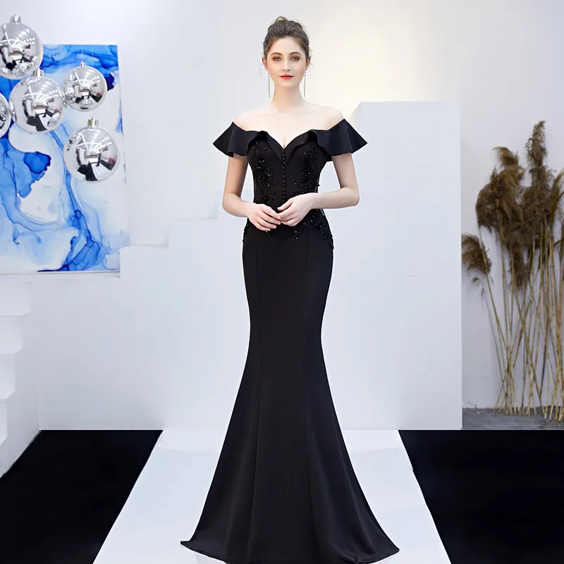 Black Sexy Evening Dresses For Women Appliques Cut-out Mermaid Nice Long Evening Dresses Elegant Gowns And Evening Dresses
Black Sexy Evening Dresses For Women Appliques Cut-out Mermaid Nice Long Evening Dresses Elegant Gowns And Evening Dresses