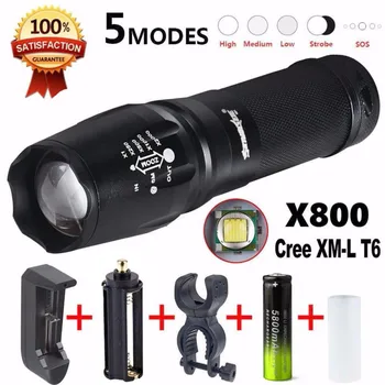 G700X800 T6 Led Flashlight Zoomable Military Lumitact Torch 18650 Battery+Charger Wholesales OOM15
G700X800 T6 Led Flashlight Zoomable Military Lumitact Torch 18650 Battery+Charger Wholesales OOM15