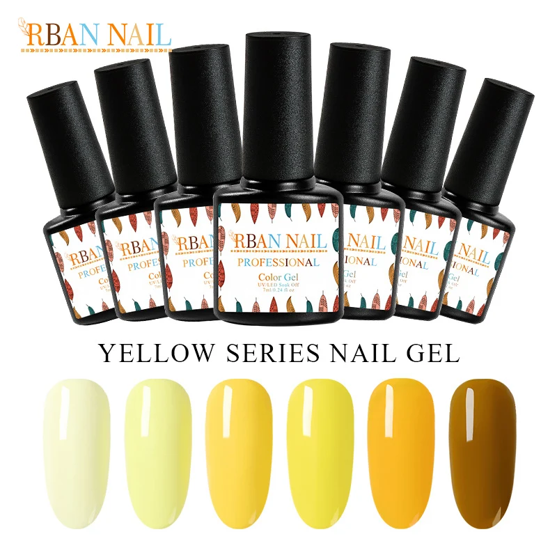 RBAN NAIL 7ml Soak Off UV Gel Polish Yellow Series Pure Color Nail Art Varnish Gel Polish DIY Color Manicure Decoratations Tool
RBAN NAIL 7ml Soak Off UV Gel Polish Yellow Series Pure Color Nail Art Varnish Gel Polish DIY Color Manicure Decoratations Tool