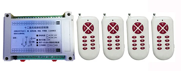 DC12V 12CH 10A Wireless RF Remote Control Switch Transmitter+Receiver for Appliances Gate Garage Door window /lamp
DC12V 12CH 10A Wireless RF Remote Control Switch Transmitter+Receiver for Appliances Gate Garage Door window /lamp