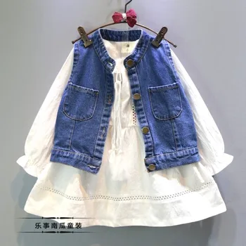 denim vest+blouse 2pcs kids girls clothes sets spring new baby clothes cotton girls suits loose style baby girls cloting party
denim vest+blouse 2pcs kids girls clothes sets spring new baby clothes cotton girls suits loose style baby girls cloting party