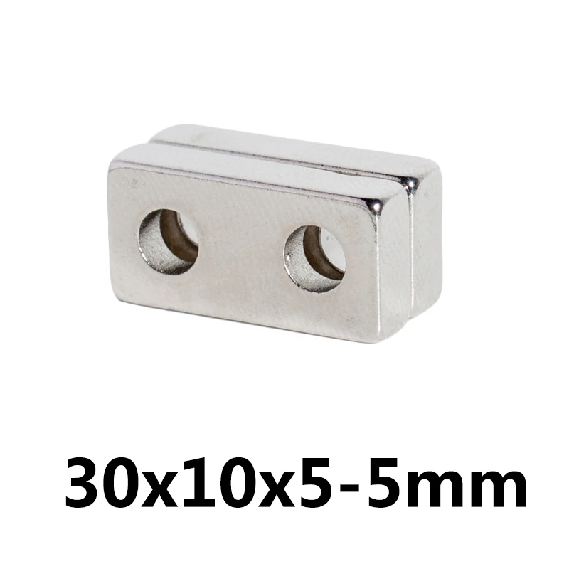 5Pcs N35 Strong Cuboid Block Magnet 30*10*5mm Double Hole 5mm Countersunk Rare Earth Neodymium Permanent Magnets30 x 10 x 5mm
5Pcs N35 Strong Cuboid Block Magnet 30*10*5mm Double Hole 5mm Countersunk Rare Earth Neodymium Permanent Magnets30 x 10 x 5mm