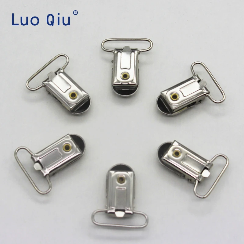 Suspender garment clips Paci Pacifier Ribbon Clips Holder Plastic Insert Nickel-plated Metal clips 25mm 30 pcs/lot Luo Qiu
Suspender garment clips Paci Pacifier Ribbon Clips Holder Plastic Insert Nickel-plated Metal clips 25mm 30 pcs/lot Luo Qiu