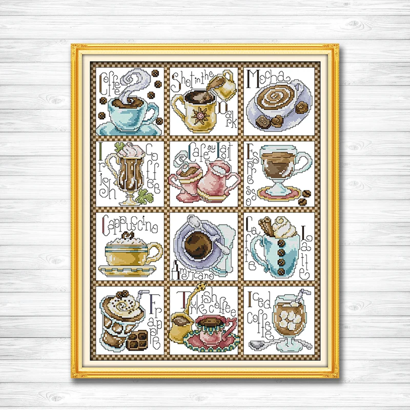 12 months of coffee 11CT Pattern Counted on the Canvas DMC 14CT Cross Stitch Embroidery kit DIY Needlework Set Home wall Decor
12 months of coffee 11CT Pattern Counted on the Canvas DMC 14CT Cross Stitch Embroidery kit DIY Needlework Set Home wall Decor