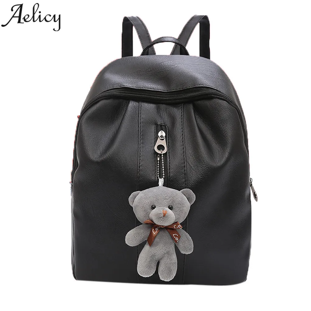 Aelicy Womens Zippers Small Fashion Backpacks Bear Pendant Backpack Women Leather Girls Schoolbag Double Zipper Vintage Backpack
Aelicy Womens Zippers Small Fashion Backpacks Bear Pendant Backpack Women Leather Girls Schoolbag Double Zipper Vintage Backpack