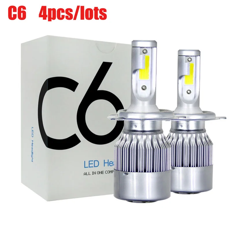 4pcs C6 LED Car Headlights 72W 7600LM COB Auto Headlamp Bulbs H1 H3 H4 H7 H11 880 9004 9005 9006 9007 Car Styling Lights
4pcs C6 LED Car Headlights 72W 7600LM COB Auto Headlamp Bulbs H1 H3 H4 H7 H11 880 9004 9005 9006 9007 Car Styling Lights