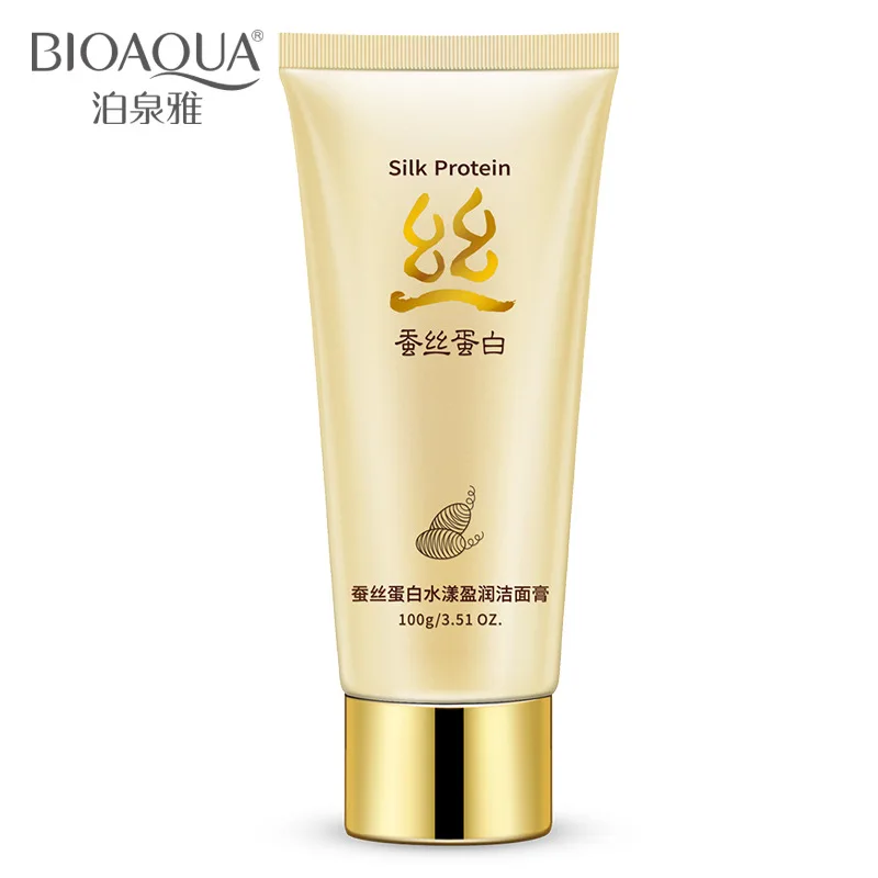 

BIOAQUA Brand Silk Protein Facial Cleanser Oil Control Replenishment Moisturizing Deep cleansing Shrink Pores Lotion 100g