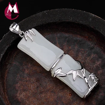 2019 Mother's Day Jade cuarzo piedra natural Bamboo Pendant 100% Real 925 Sterling Silver Women Necklace pendant Jewelry P016
2019 Mother's Day Jade cuarzo piedra natural Bamboo Pendant 100% Real 925 Sterling Silver Women Necklace pendant Jewelry P016