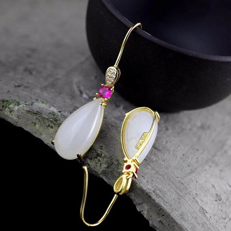 Earrings Silver 925 Natural Jade Stone Statement Drop Earrings For Women Jewellery Accessories Oorbellen Voor Vrouwen
Earrings Silver 925 Natural Jade Stone Statement Drop Earrings For Women Jewellery Accessories Oorbellen Voor Vrouwen