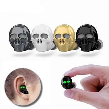 

New Skull Bone Bluetooth Earphone with Microphone Noise Cancelling Hi-Fi Handsfree Bass Stereo Mini Micro Earbud Earpiece