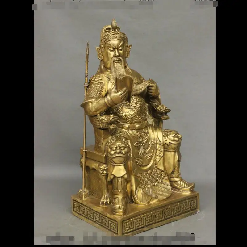 zhaorui4884372+ +23" Chinese Brass Dragon Lion Chair Warrior GuanGong GuanYu God Read Book Statue
zhaorui4884372+ +23" Chinese Brass Dragon Lion Chair Warrior GuanGong GuanYu God Read Book Statue