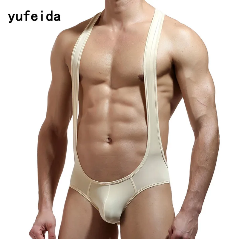 

New Men's Sexy Underwear Overalls Briefs Bikini Low Waist Bodysuit Underpants Penis Pouch Soft Undershirts Jumpsuit Nightwear