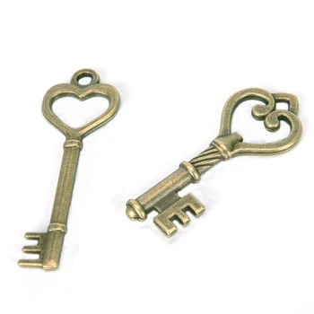 Pack of 40 Antique Bronze Skeleton Keys Charm Pendants Set Fancy Heart Bow Charm Pendants Handmade Accessories for DIY Jewelry 
Pack of 40 Antique Bronze Skeleton Keys Charm Pendants Set Fancy Heart Bow Charm Pendants Handmade Accessories for DIY Jewelry