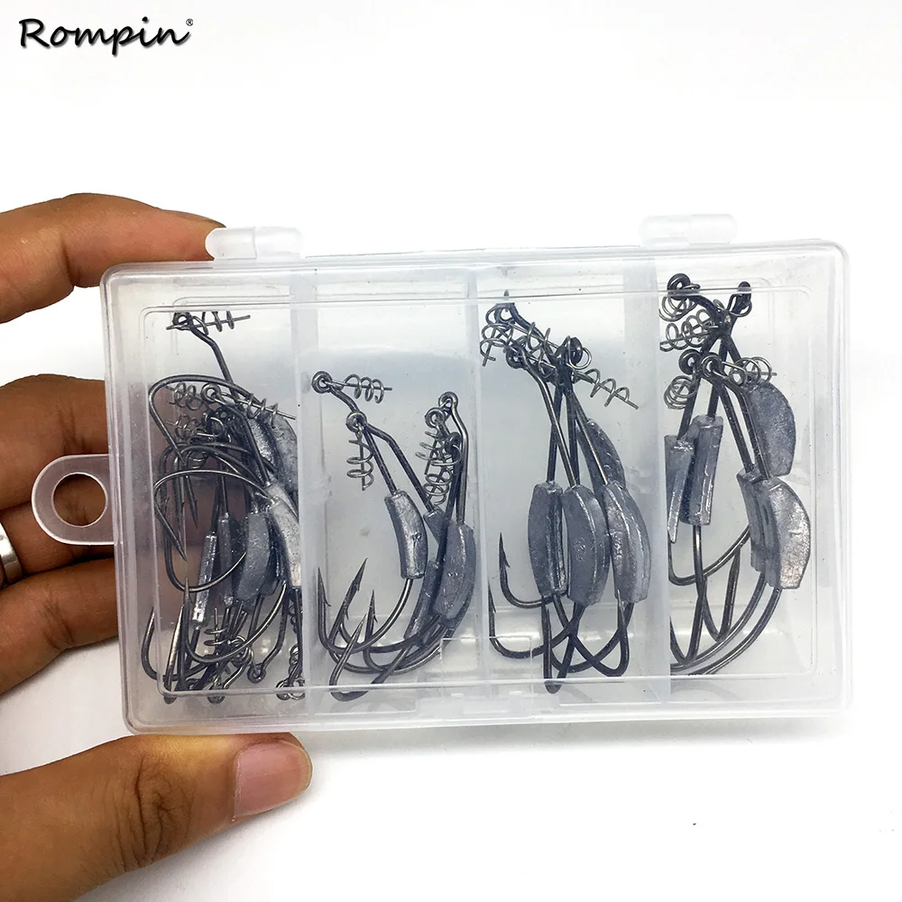 Rompin 25pcs/box Sharp Back Weighted Worm Hook lead with Coil Keeper 2g 2.5g 3g 5.25g 7g Butt Weight Hook fr Bass Fishing
Rompin 25pcs/box Sharp Back Weighted Worm Hook lead with Coil Keeper 2g 2.5g 3g 5.25g 7g Butt Weight Hook fr Bass Fishing