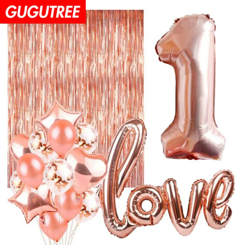 GUGUTREE PARTY one set rose gold silver latex foil ballon Banners Paper flowers tassels Streamers happy birthday party PD-144
GUGUTREE PARTY one set rose gold silver latex foil ballon Banners Paper flowers tassels Streamers happy birthday party PD-144