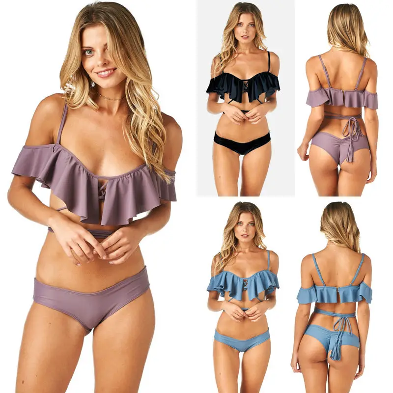2019 Women Summer Ruffles Sleeve Swimwear Bikini Set Bandage Push-Up Padded Swimsuit Beachwear Bathing suit
2019 Women Summer Ruffles Sleeve Swimwear Bikini Set Bandage Push-Up Padded Swimsuit Beachwear Bathing suit