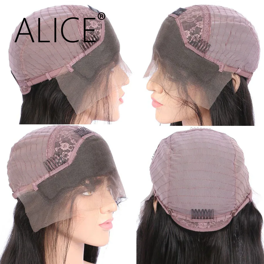 Волосы Алиса Волнистые Боб парик безклеевые кружевные передние человеческие