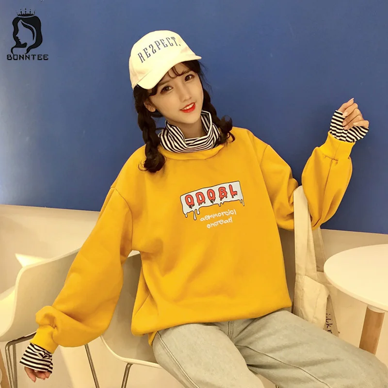 Chic Women New Thicker Velvet Hoodie Female Long Sleeve Hoodies Womens Patchwork Fashion Style Pullover Females Korean Loose
Chic Women New Thicker Velvet Hoodie Female Long Sleeve Hoodies Womens Patchwork Fashion Style Pullover Females Korean Loose