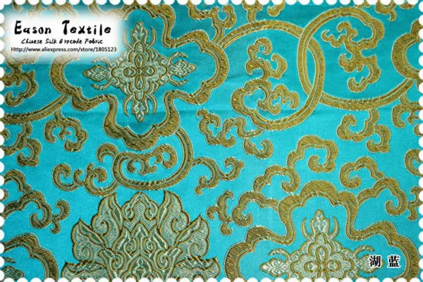 Cheongsam Fabric Chinese silk brocade cushion turquoise blue back with gold Flower of Wealth/Paeonia wedding dress, costume
Cheongsam Fabric Chinese silk brocade cushion turquoise blue back with gold Flower of Wealth/Paeonia wedding dress, costume