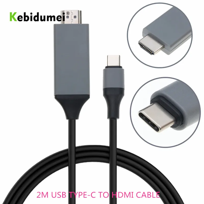 Kebidumei USB C To HDMI Adapter 4K*2K Type C USB 3.1 To HDMI Male Cable 2M 30Hz HD Extend Cable/Adapter for Macbook Samsung S8
Kebidumei USB C To HDMI Adapter 4K*2K Type C USB 3.1 To HDMI Male Cable 2M 30Hz HD Extend Cable/Adapter for Macbook Samsung S8