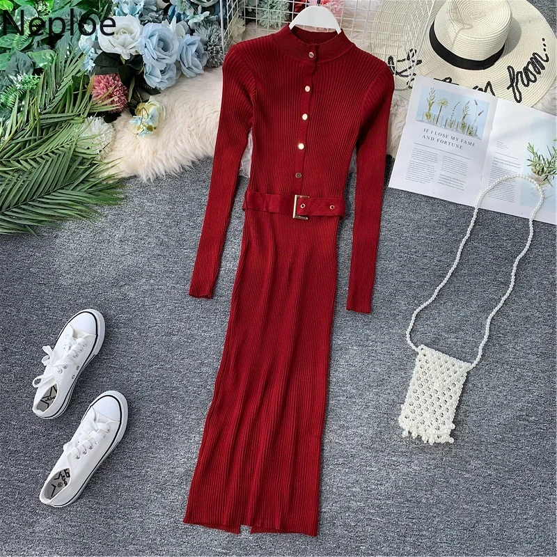 Neploe 2019 Women's Knit High Waist Bodycon Dresses Warm Sweater Dresses with Sashes Long Sleeve Button Stretch Dress 53633
Neploe 2019 Women's Knit High Waist Bodycon Dresses Warm Sweater Dresses with Sashes Long Sleeve Button Stretch Dress 53633