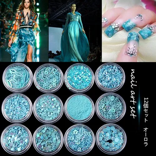 Aquamarine Series 12 Pcs Mix Snowflake Heart Star Nail Sequins Shining Glitter Powder Rhinestone Tips Nail Wedding Decoration
Aquamarine Series 12 Pcs Mix Snowflake Heart Star Nail Sequins Shining Glitter Powder Rhinestone Tips Nail Wedding Decoration