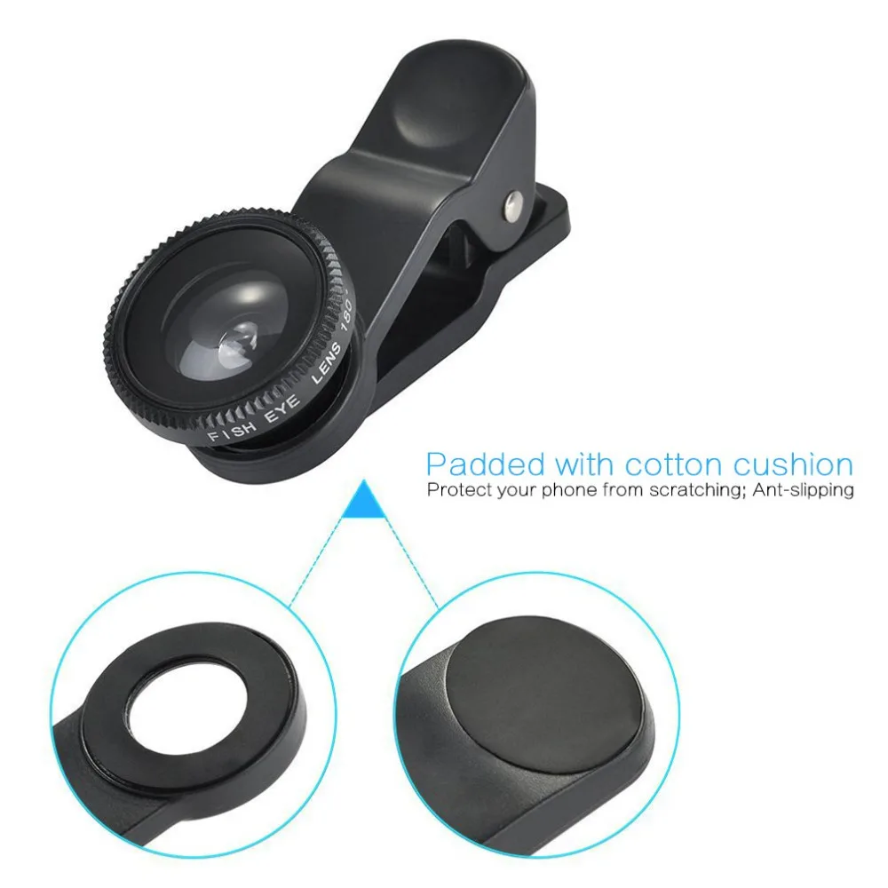 Ahowie 3in1 Wide Angle Macro Fisheye Smartphone Lens Kits Camera Lenses On The Mobile Phone For Iphone 7 8 Plus X 10 2 With Clip (16)
