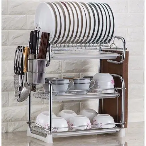 3 Layers Dish Racks 304 Stainless Steel Kitchen Tableware Shelf Knife Drying Dish Racks High Quality
3 Layers Dish Racks 304 Stainless Steel Kitchen Tableware Shelf Knife Drying Dish Racks High Quality