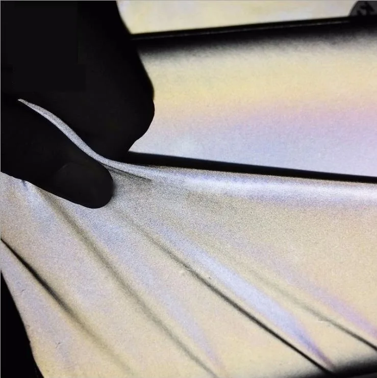Ultrathin Elastic EN471 Environmental Standard Fold-free Crack-free Single Double-sided Bright Silver Elastic Reflective Fabric
Ultrathin Elastic EN471 Environmental Standard Fold-free Crack-free Single Double-sided Bright Silver Elastic Reflective Fabric