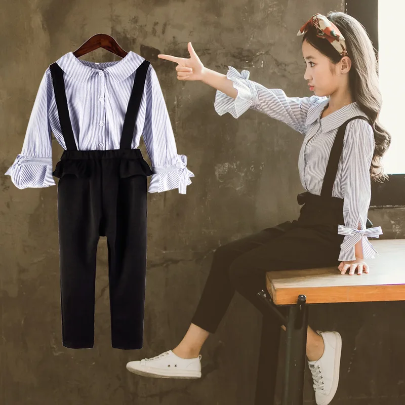 2019 Autumn girls clothing sets kids clothes striped blouse+overalls 2-piece suit teenage girls clothes children clothing set
2019 Autumn girls clothing sets kids clothes striped blouse+overalls 2-piece suit teenage girls clothes children clothing set