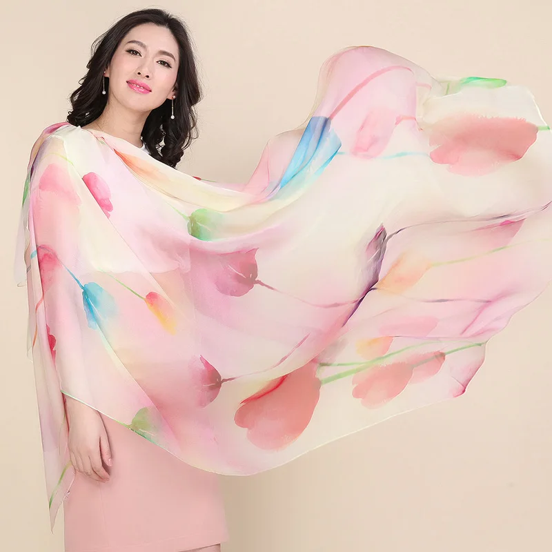 High quality fashion 100% real silk scarf Shawl hijab for women big size wrap Summer sun screen
High quality fashion 100% real silk scarf Shawl hijab for women big size wrap Summer sun screen