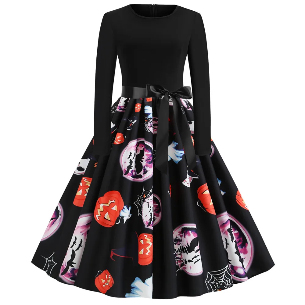 Retro Halloween Dress Women 2019 Summer Autumn Pumpkin Printed Long Sleeve Vintage Pinup Rockabilly Holidays Party Dresses Swing
Retro Halloween Dress Women 2019 Summer Autumn Pumpkin Printed Long Sleeve Vintage Pinup Rockabilly Holidays Party Dresses Swing