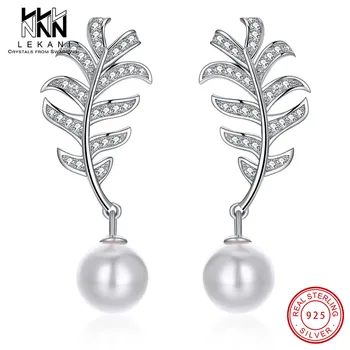 New Crystal From Swarovski Earring Elegant Pearl 925 Sterling Silver Leaf Earring For Women Fine Jewelry Engagement Party Jewery
New Crystal From Swarovski Earring Elegant Pearl 925 Sterling Silver Leaf Earring For Women Fine Jewelry Engagement Party Jewery