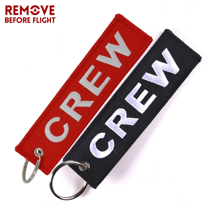 Fashion Jewelry Crew Key Chains OEM Keychain Jewelry Luggage Tag Safety Label Embroidery Crew Key Ring Chain for Aviation Gifts 02