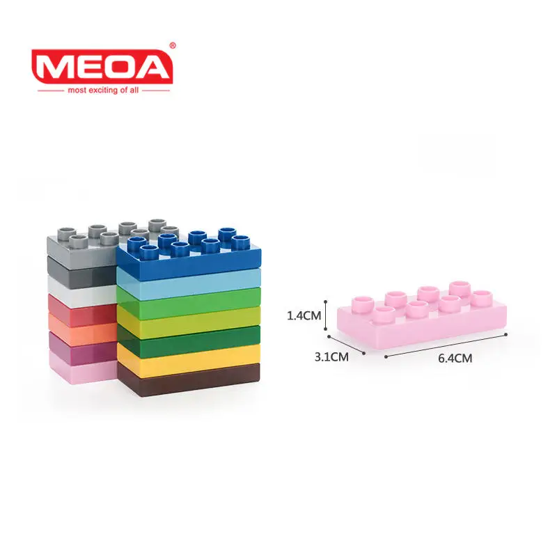 MEOA 10pcs/lot Big Size Building Blocks Parts 2X4 Lower Bricks Parts My Own Creation DIY Blocks Toys Compatible with Duplo Brick
MEOA 10pcs/lot Big Size Building Blocks Parts 2X4 Lower Bricks Parts My Own Creation DIY Blocks Toys Compatible with Duplo Brick