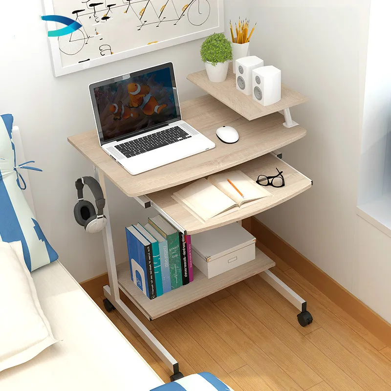 Image Modern computer desk and desktop home mobile notebook space