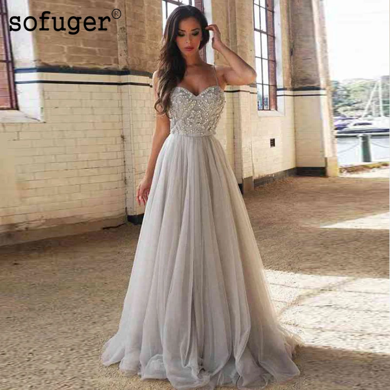 Light Grey Long Evening Dresses Lace Applique Sweetheart Beadings High Slit Tulle Robe De Soiree Arabic Muslim Special Occasion
Light Grey Long Evening Dresses Lace Applique Sweetheart Beadings High Slit Tulle Robe De Soiree Arabic Muslim Special Occasion