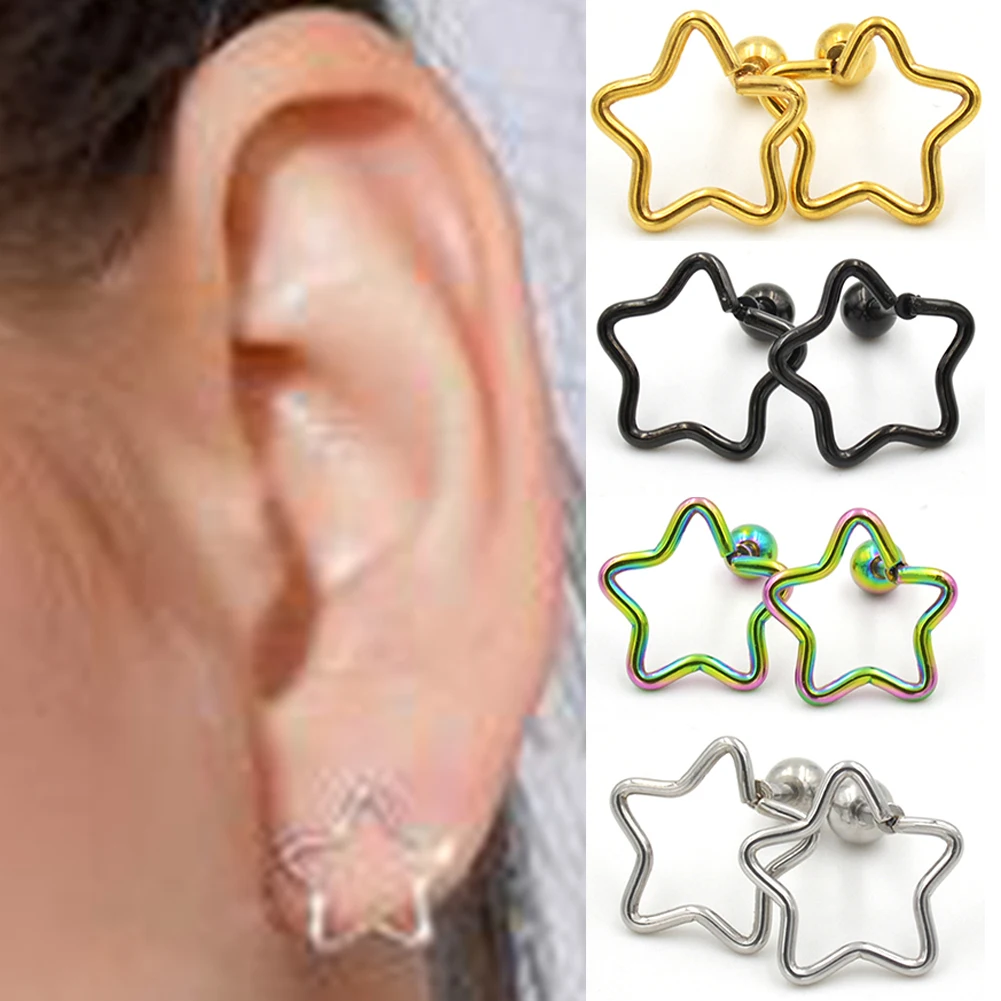1 Pair Fashion Women Earrings Stainless Steel Star Ear Tragus Cartilage Stud Earrings #0615
1 Pair Fashion Women Earrings Stainless Steel Star Ear Tragus Cartilage Stud Earrings #0615