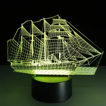 New Fashion Smart Home 3D Stereo visual Sailing boat model Seven color Night Lamp Atmosphere decorative Acrylic gift B21
New Fashion Smart Home 3D Stereo visual Sailing boat model Seven color Night Lamp Atmosphere decorative Acrylic gift B21