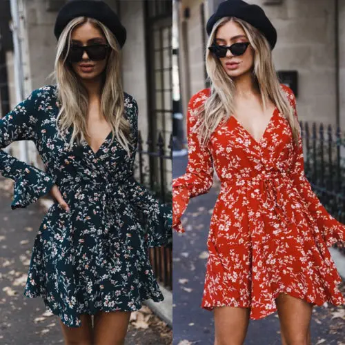 Women's Summer Boho Dress 2018 New Fashion Long Flare Sleeve Floral Sashes Holiday Short Evening Party Dress Sundress S-XL
Women's Summer Boho Dress 2018 New Fashion Long Flare Sleeve Floral Sashes Holiday Short Evening Party Dress Sundress S-XL