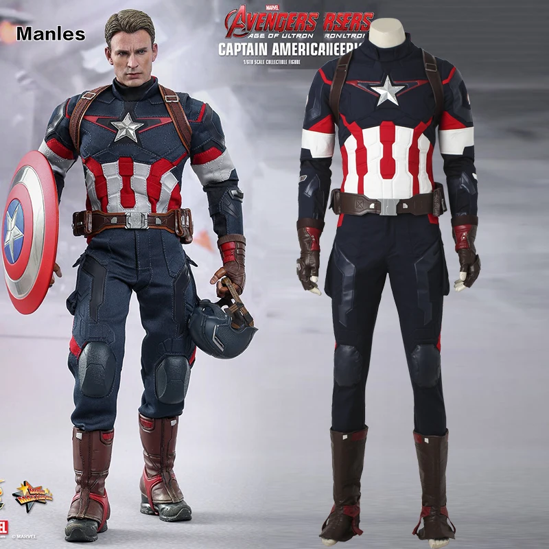 

Captain America Cosplay Avengers 2 Age of Ultron Costume Jacket Man Adult Fantasy Steve Rogers Halloween Suit Men Outfit Clothes
