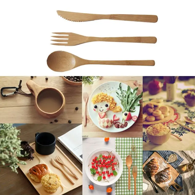 3Pcs/set Wooden Dinnerware Set Bamboo Fork Knife Soup Cutlery Set With Cloth Bag Kitchen Tools
3Pcs/set Wooden Dinnerware Set Bamboo Fork Knife Soup Cutlery Set With Cloth Bag Kitchen Tools
